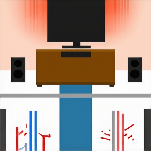 Visualizing Audio Boundary Interference A diagram showing how speaker placement and seating positions affect sound quality in a home cinema.