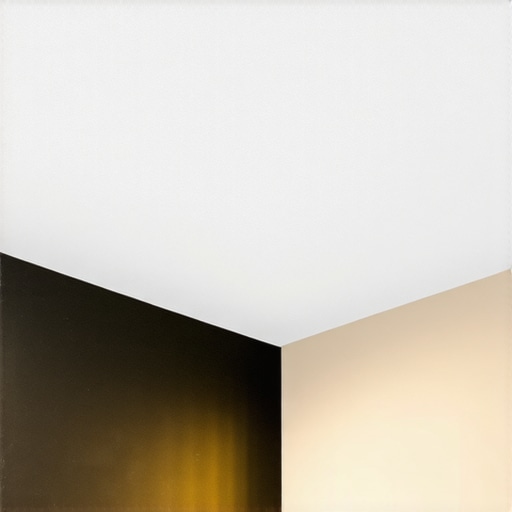 Visual demonstration of how a black ceiling absorbs light to improve projector contrast.